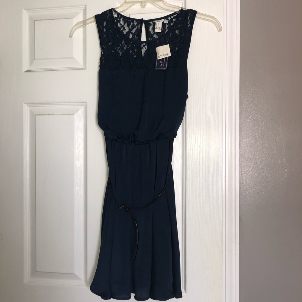 Forever21 Navy Blue w/Lace Detail Sleeveless Dress